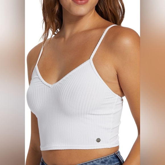 Roxy Tops - Roxy Brami White Crop Lightweight Summer Tank Top Sz Small